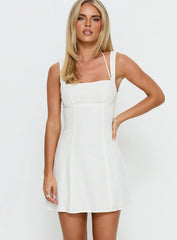 Kourtnae Halter Mini Dress White