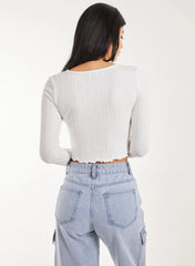 Zig Zag Jersey Long Sleeve Top