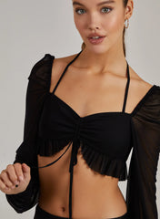 Tie Front Halter Neck Bralette