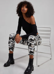 One Shoulder Long Sleeved Top