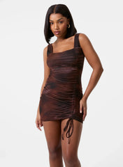 Saturn Square Neck Mesh Mini Dress