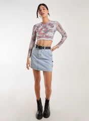 Mesh Athleisure Long Sleeve Net Top
