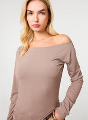 Off Shoulder Asymmetric Hem Top