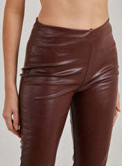 Flare Leather Look Trousers