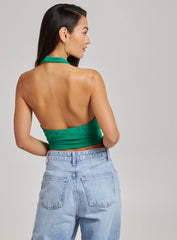 Gathered Halter Neck Slinky Top