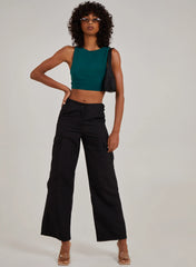 Sleeveless Slinky Crop Top