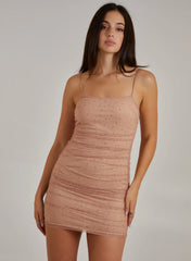 Ruched Bodycon Rhinestone Dress