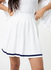 Pleated Mini Skirt With Contrast Binding