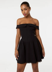 Off The Shoulder Mini Dress With Boning