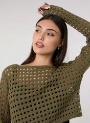Long Sleeve Crochet Top