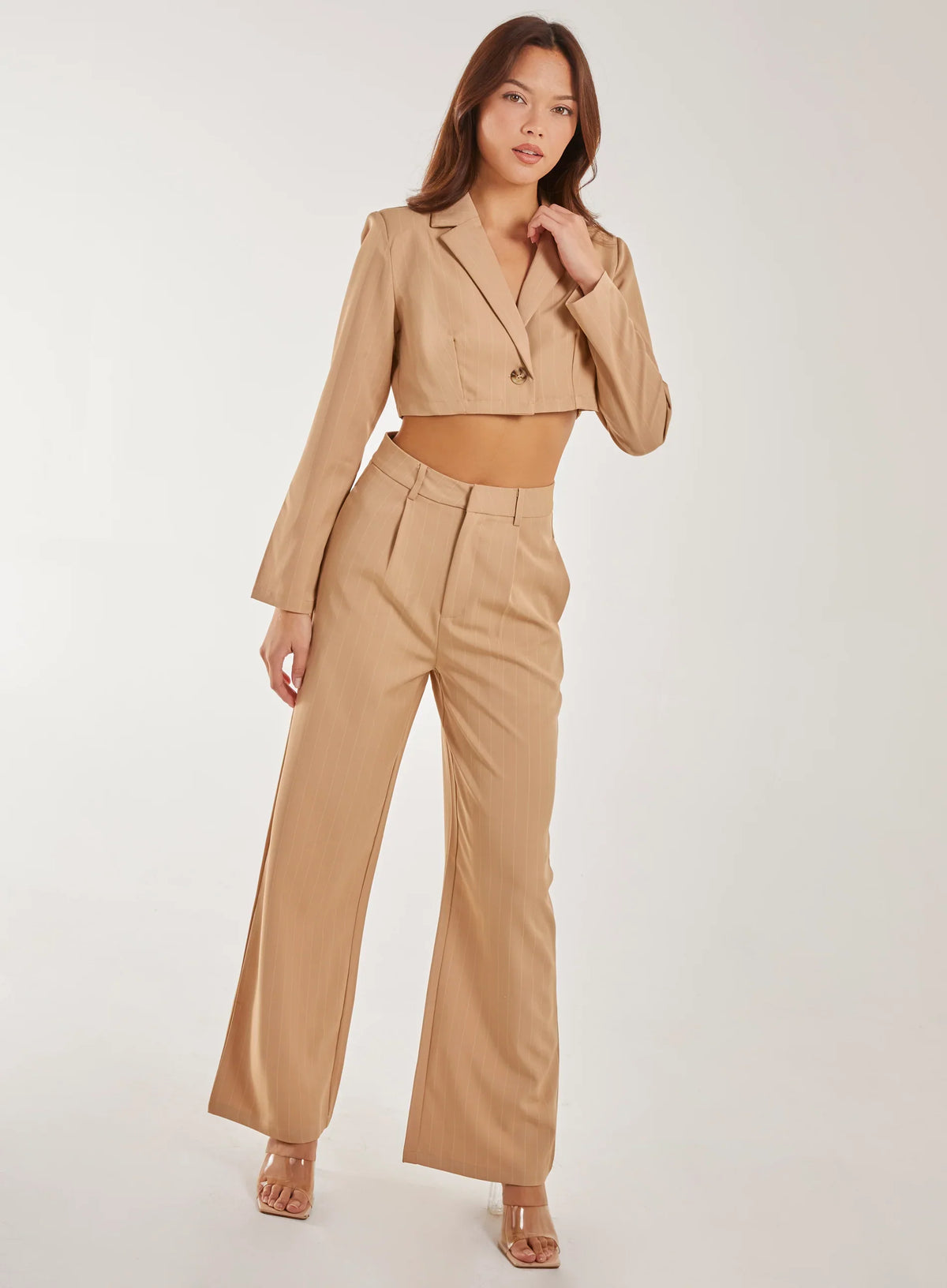 Pinstripe Cropped Blazer