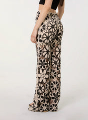 Crochet Pants With Flower Pattern