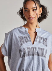 Carolina Varsity Double Layer Crop Top