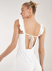 Back Detail Broderie Playsuit