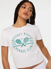Beverly Hills Tennis Embellished T-Shirt