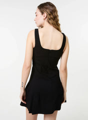 Pleated Mini Dress