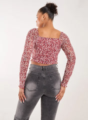 Ditsy Floral Print Long Sleeve Butterfly