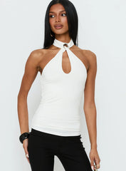 Amerika Twist Neck Top White