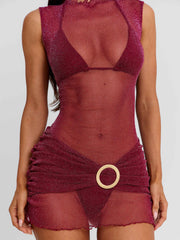 ZIANE MINI DRESS BURGUNDY