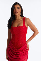 Kylee Embellished Draped Maxi Dress