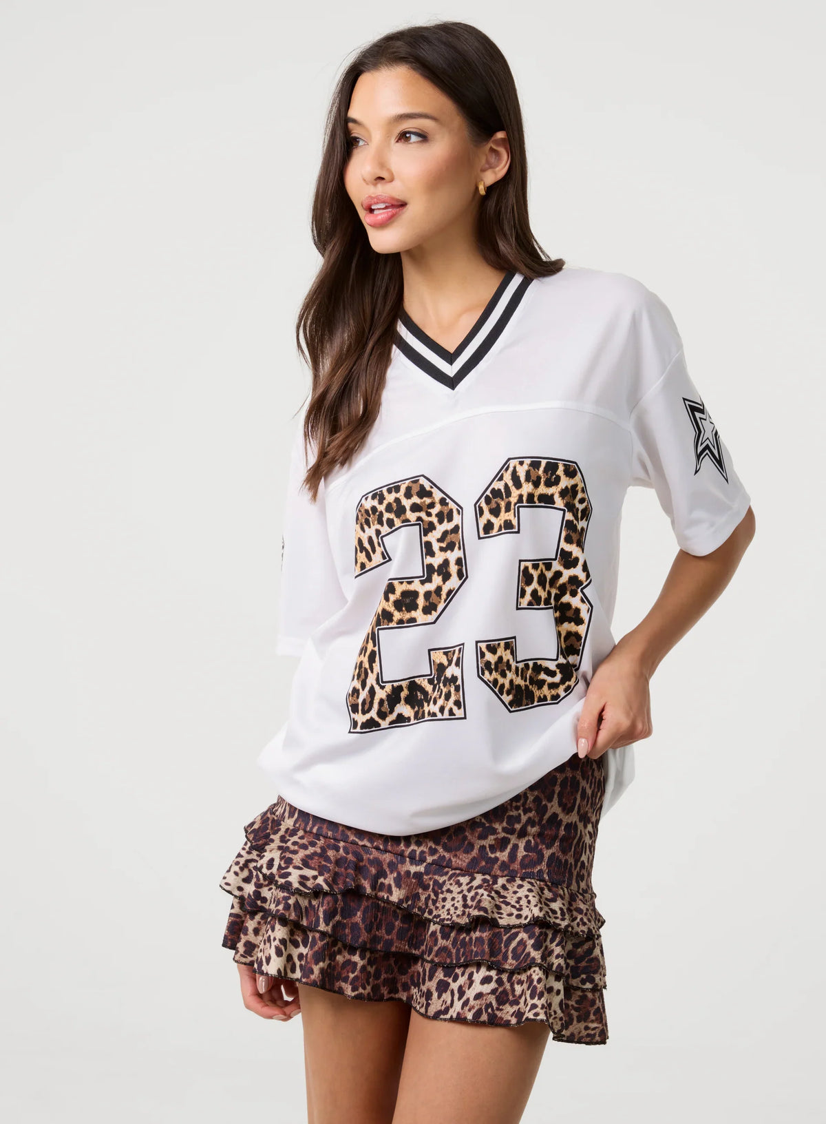 Leopard Detail Sports Jersey