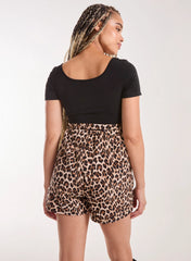 Leopard Bow Detail Mini Playsuit