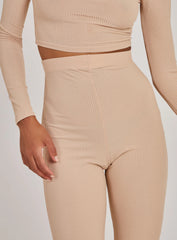 Ribbed Flare Trousers