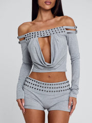 ZAYANA TOP GREY MARLE