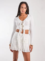 Long Sleeve Slinky Ruffle Top