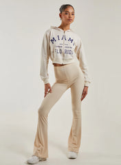 Miami Slogan Zip Up Hoodie