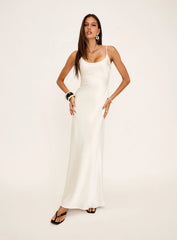 Miracles Scoop Satin Maxi Dress Champagne