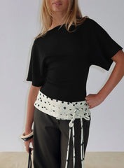 Arazia Cinched Short Sleeve Top Black