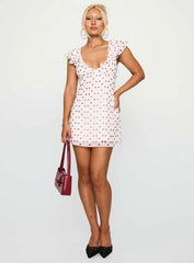 I Guess So Mini Dress White / Burgundy Tall