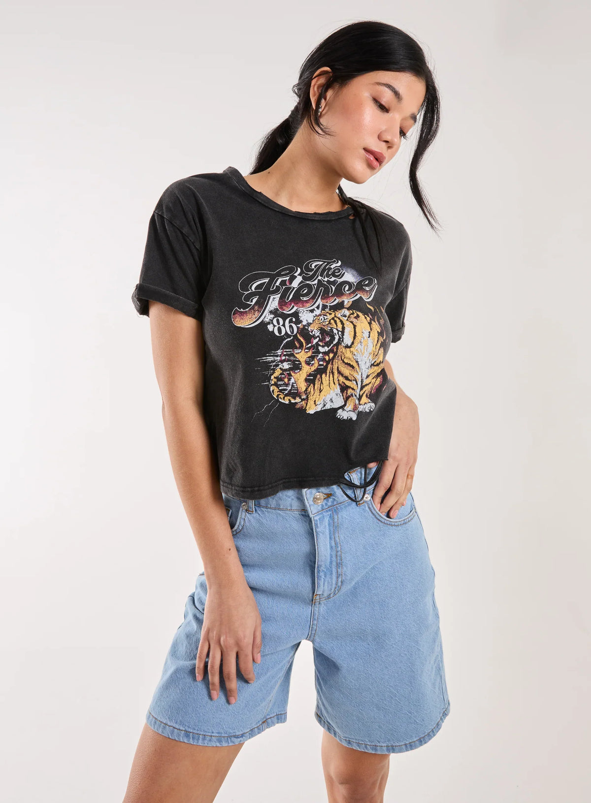 Fierce Graphic Distressed Washed Tee