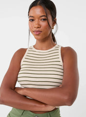Stripe Crop Vest Top