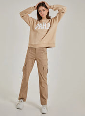 Paris Slogan Oversized Sweatshirt