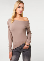Off Shoulder Asymmetric Hem Top