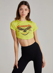 Cropped Ribbed Band Tee