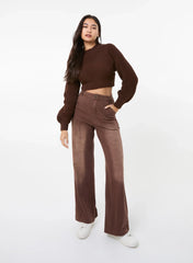 High Neck Knitted Crop Jumper