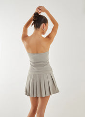 Strapless Pleated Mini Dress