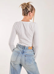 Zig Zag Jersey Long Sleeve Top