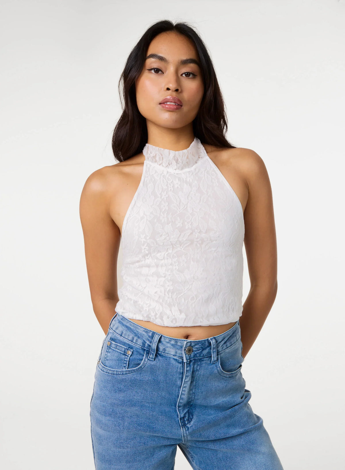 Lace Halter Neck Top