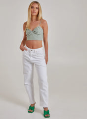 Notch Front Bengaline Crop Top