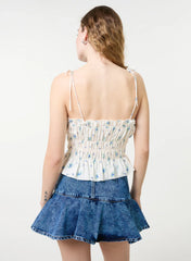 Tie Front Ditsy Cami Top