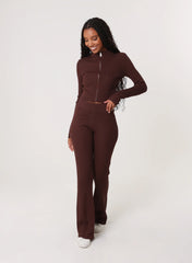 Zip Up Ribbed Set