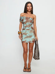 Miliana One Shoulder Twist Mini Dress Multi Floral