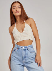 Halterneck Cross Over Mesh Bralette