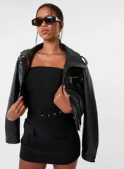 Bandeau Combat Playsuit With Belt
