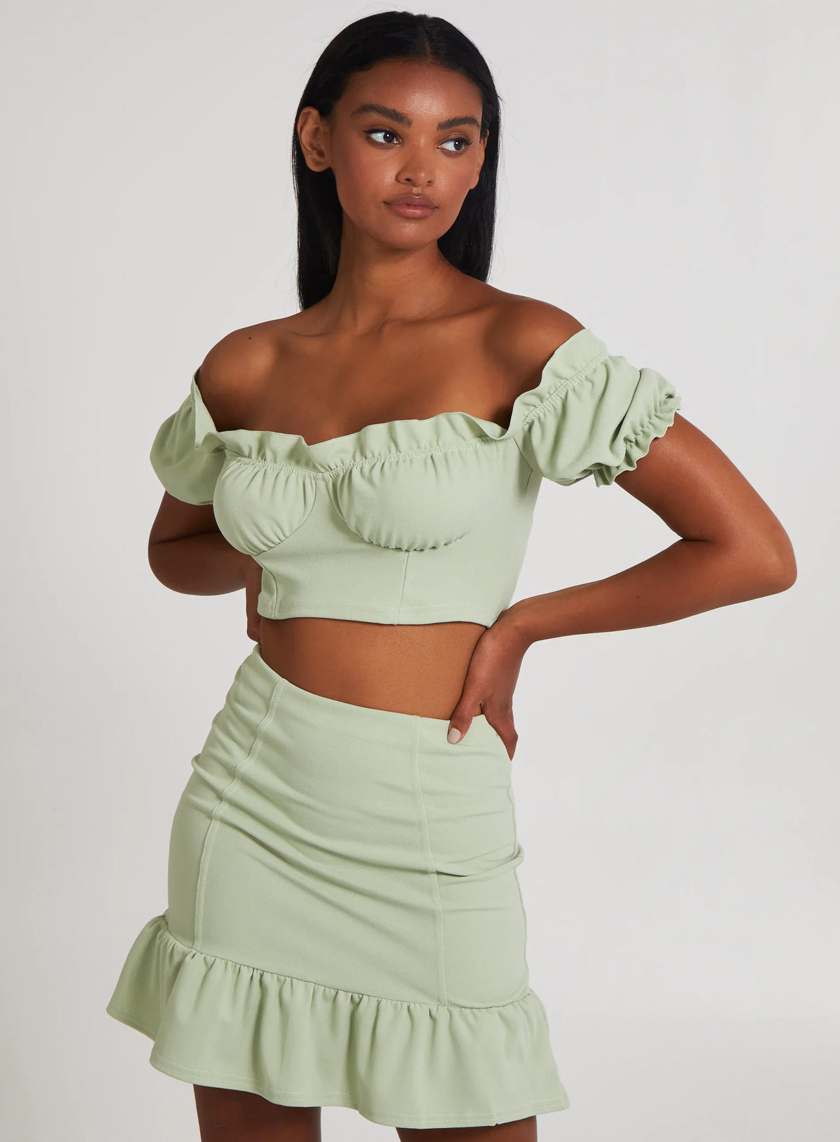 Frill Detail Milkmaid Top