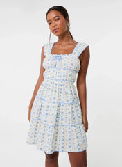 Tie Front Tiered Milkmaid Mini Dress
